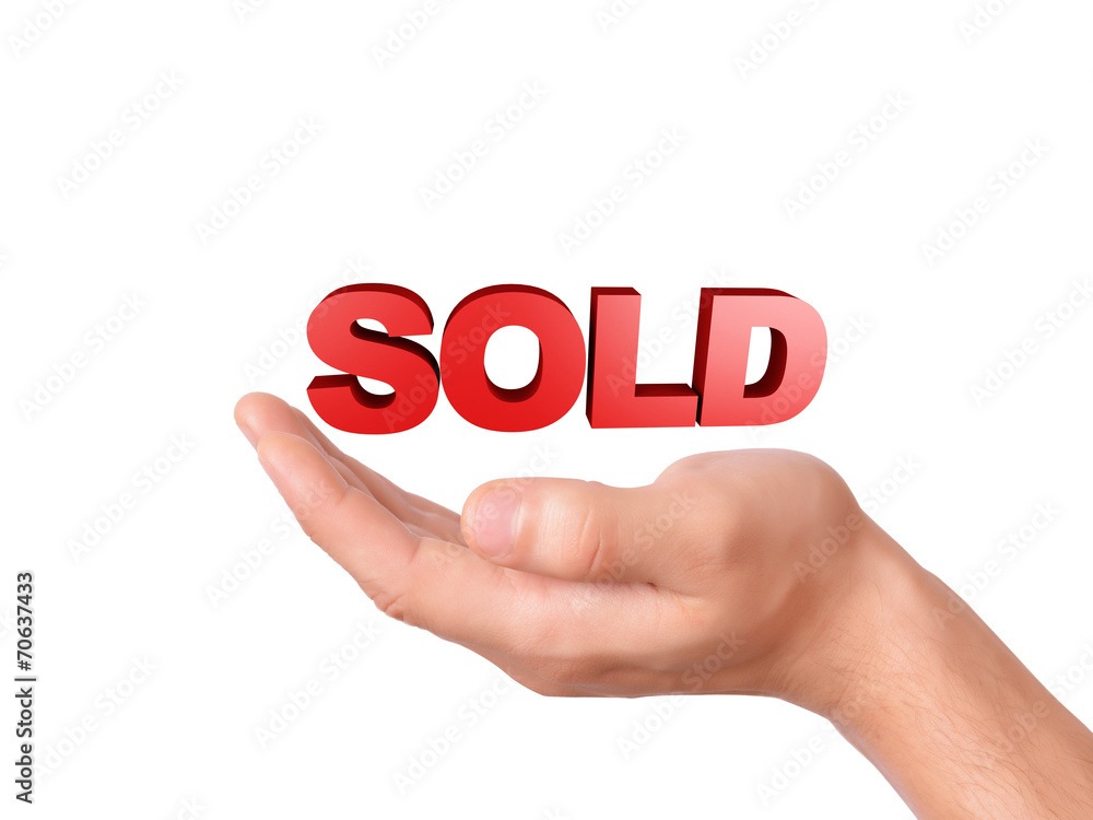 hand holding sold house isolated on white background hand holding sold house isolated on white background