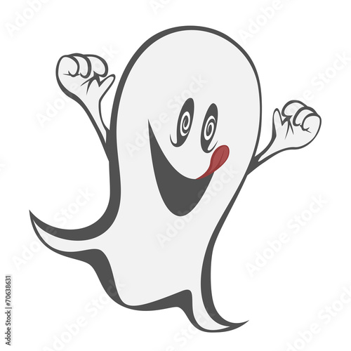 Funny freaky ghost with tongue out