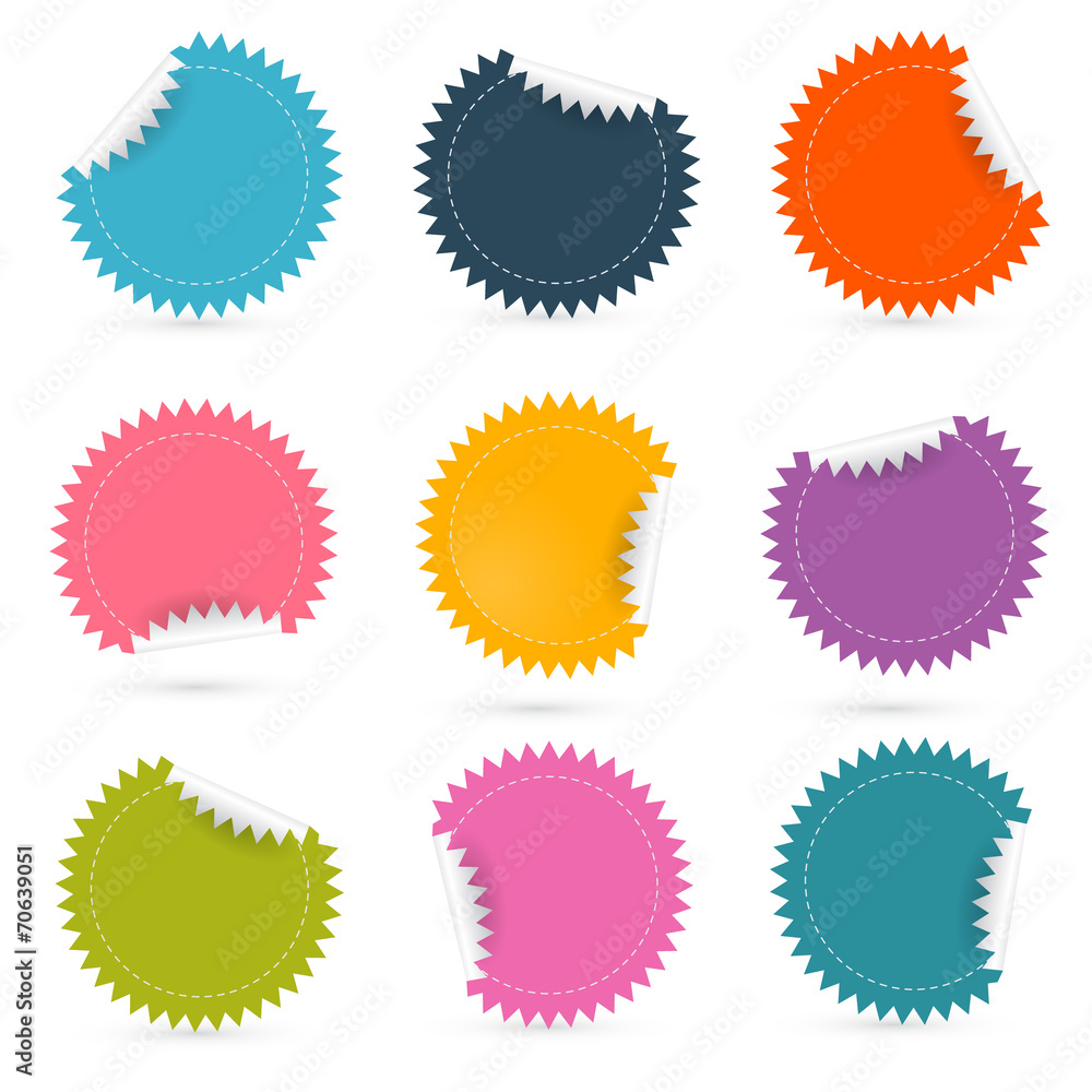 Colorful Paper Empty Stickers - Labels Set Colorful Paper Empty Stickers - Labels Set