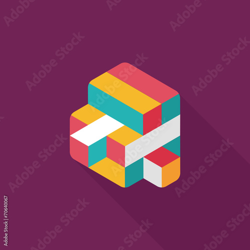 Принти на полотні toy cube flat icon with long shadow,eps10