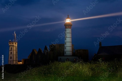 Saint Mathieu lighthouse illuminated