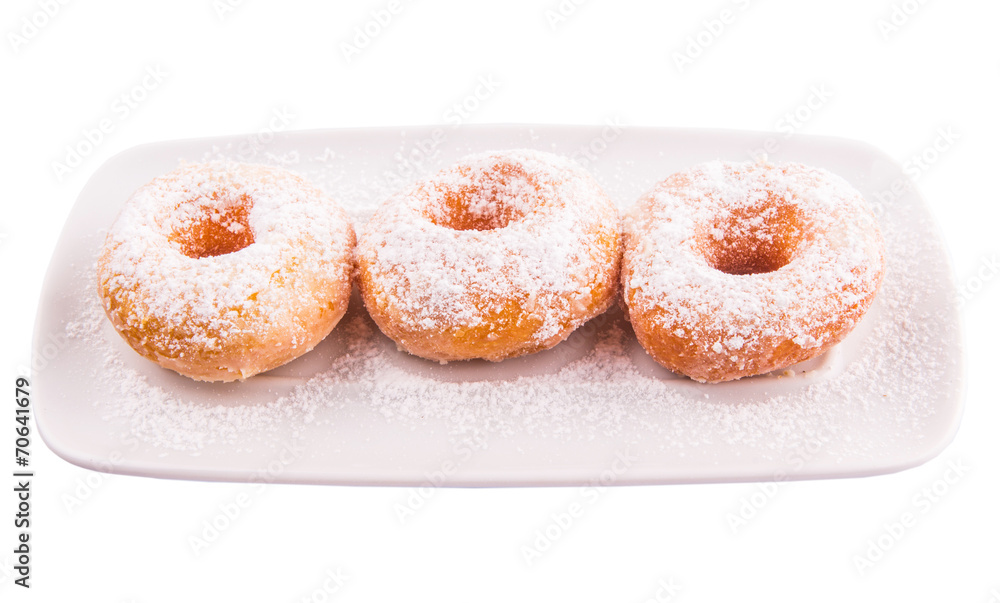 Homemade doughnut with sugar toppings Homemade doughnut with sugar toppings