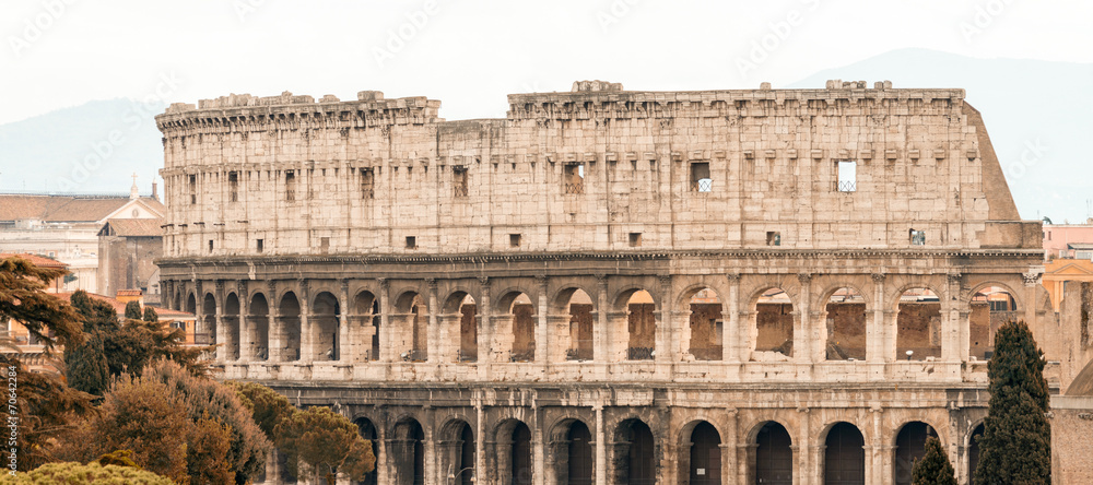 Beautiful view of Colosseum, Rome landmark