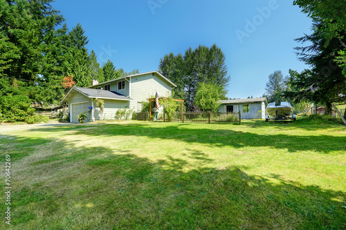 Countryside real estate. Old big house with large front yard