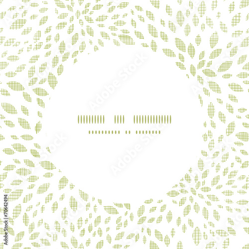 Vector green leaves explosion textile texture circle frame