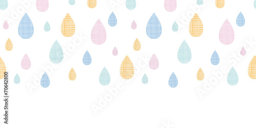Abstract textile colorful rain drops horizontal seamless pattern