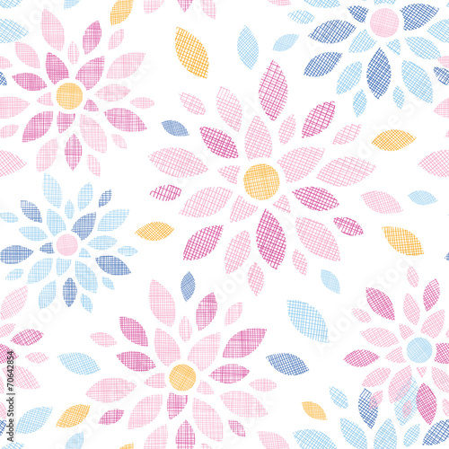 Abstract textile colorful flowers seamless pattern background
