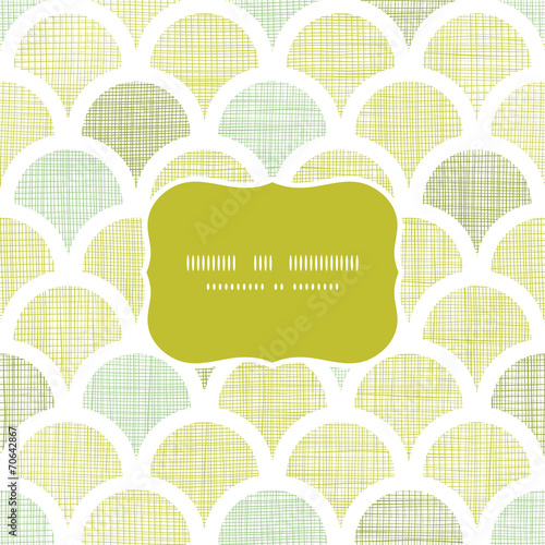 Abstract textile green fishscale frame seamless pattern