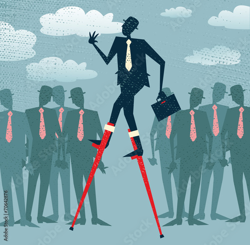 Abstract Businessman has an Advantage