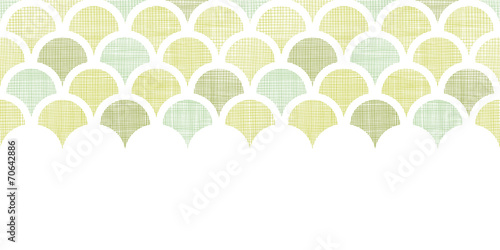 Abstract textile green fishscale horizontal seamless pattern