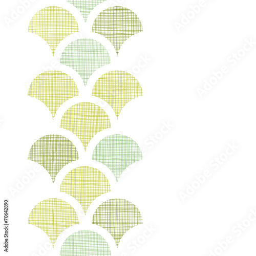 Abstract textile green fishscale vertical seamless pattern