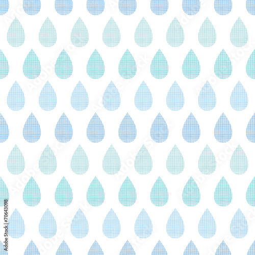 Abstract textile blue rain drops stripes seamless pattern