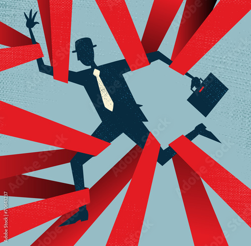 Abstract Businessman in Red tape