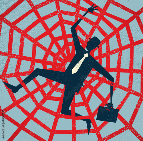 Abstract Businessman in Spiders Web