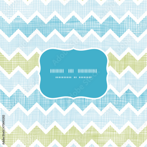 Fabric textured chevron stripes frame seamless pattern