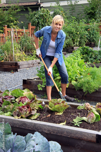 Woman vegetable garden
