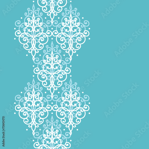 Light blue swirls damask vertical seamless pattern background