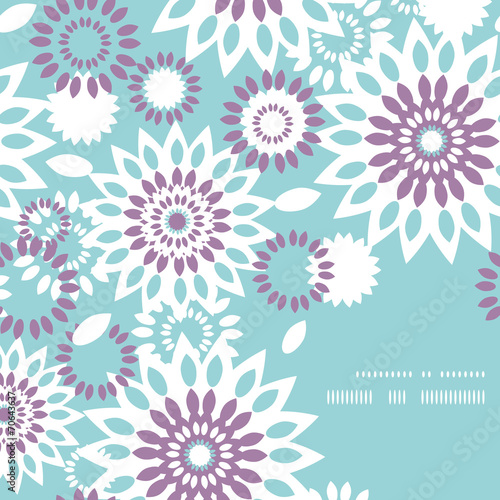 Purple and blue floral abstract frame corner pattern background