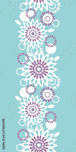 Purple and blue floral abstract vertical seamless pattern