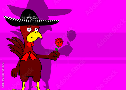 mexican chicken mariachi rose background