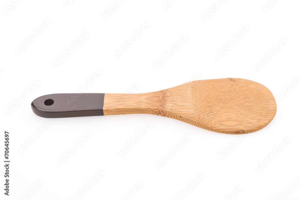 Rice wood spoon isolated on white background Rice wood spoon isolated on white background