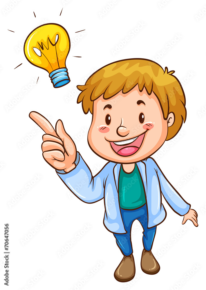 A simple coloured sketch of a smart man A simple coloured sketch of a smart man