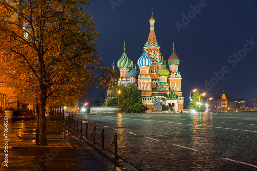 Night view of Red Square and Saint Basil s Cathedral in Moscow