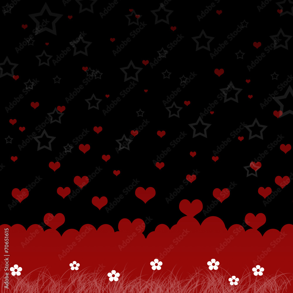 Red hearts and star Red hearts and star