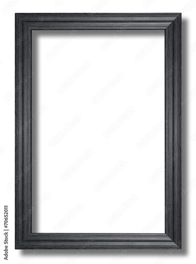 Wooden black frame isolated on white Wooden black frame isolated on white