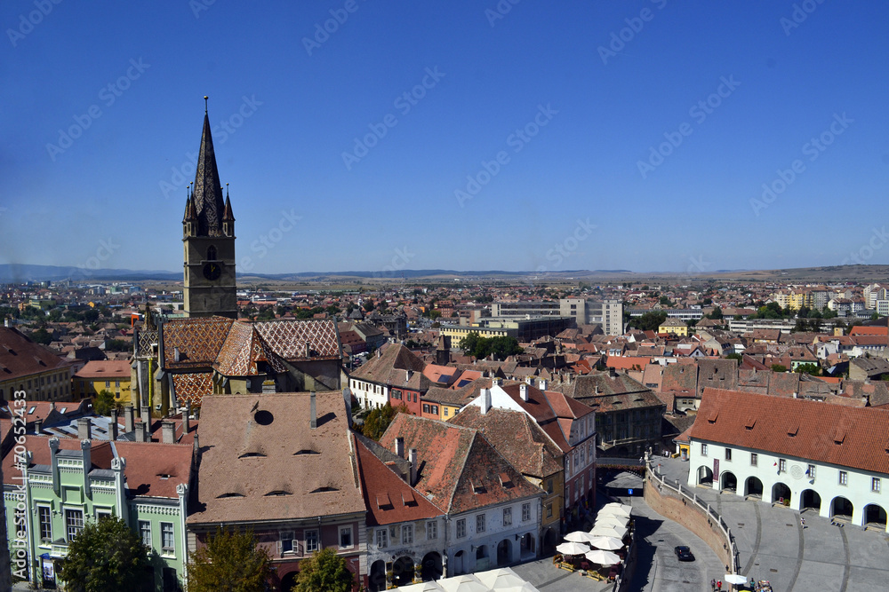 The historical center of Sibiu, Romania