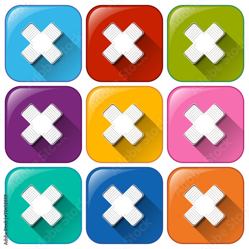 Icons with medical plasters