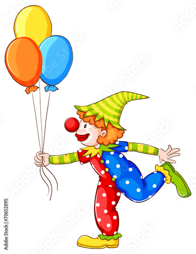 Simple coloured sketch of a clown