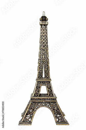 Souvenir Eiffel Tower isolated on white background