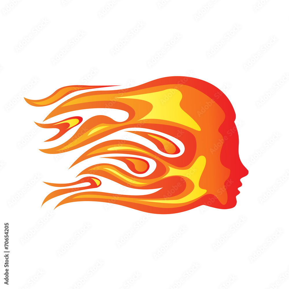 Vector sign fiery woman, concept of passion Vector sign fiery woman, concept of passion