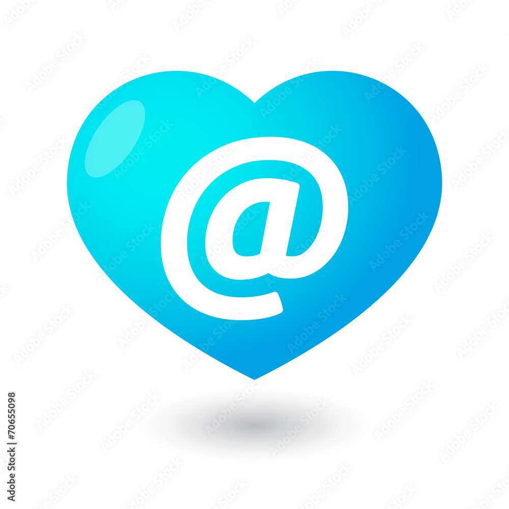 Heart with an email sign Heart with an email sign