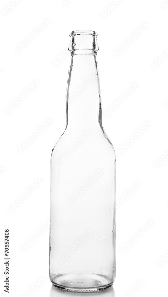 Empty glass bottle isolated on white