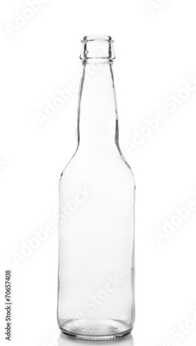 Empty glass bottle isolated on white