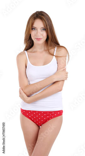 Young woman with slim body ...
