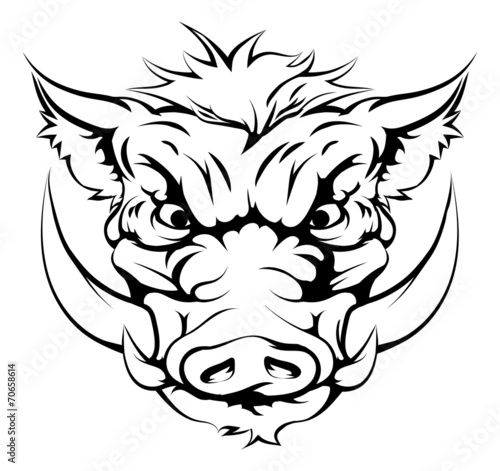 Boar mascot face