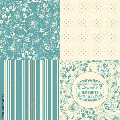 Beautiful seamless backgrounds set.