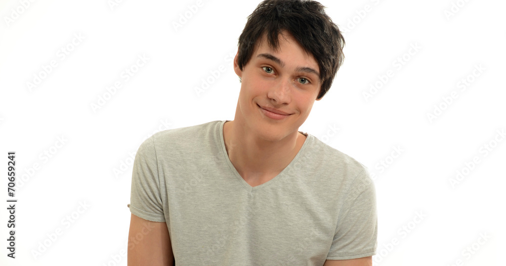 Obraz premium Portrait of a young beautiful man smilling