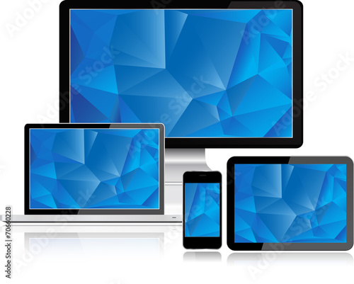 Electronic Devices with blue screen