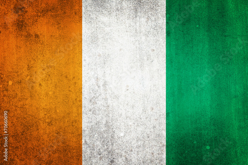 National flag of Ivory Coast. Grungy effect. © marinv