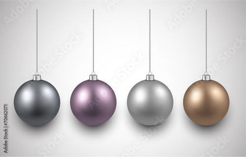 Set of realistic christmas balls.