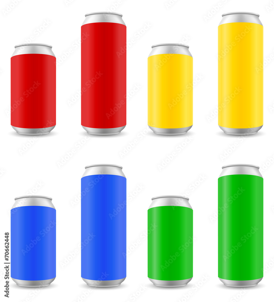 colors can of beer vector illustration