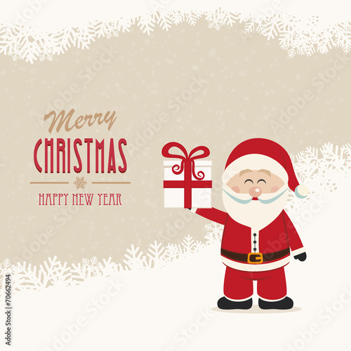 santa claus hold gift winte...