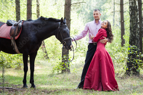 happy couple and horse © alkiona_25