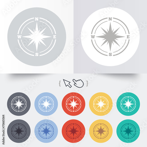 Compass sign icon. Windrose navigation symbol.