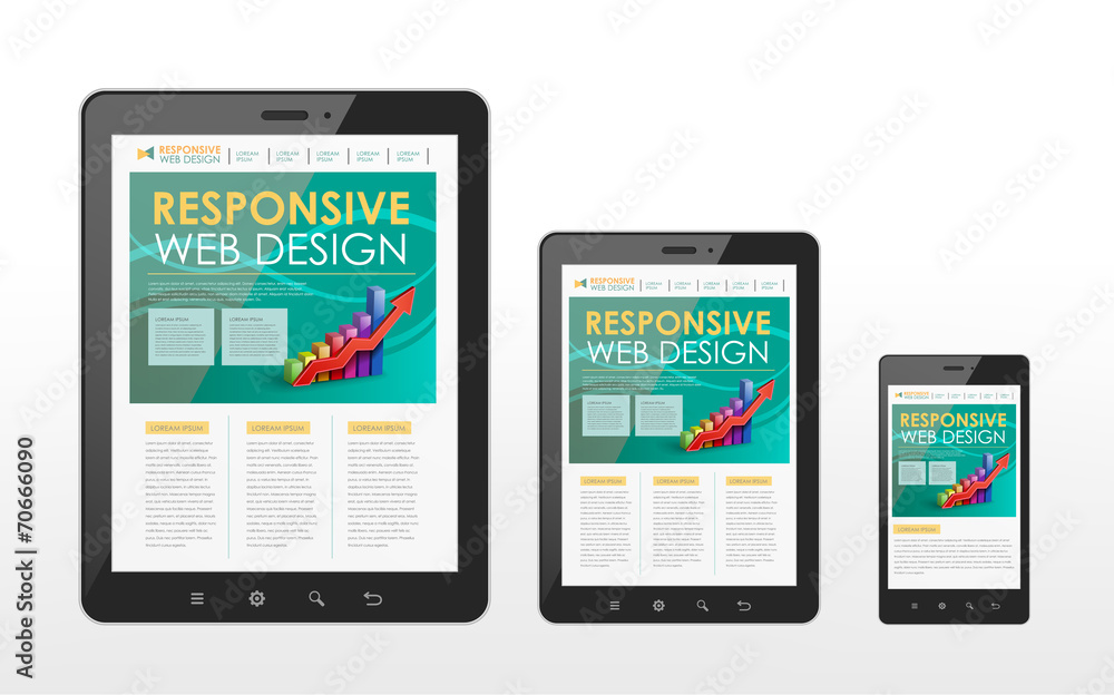 responsive web design concept in tablet and smart phone