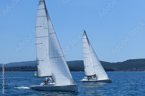 Outdoor activities. The sailing yachts
